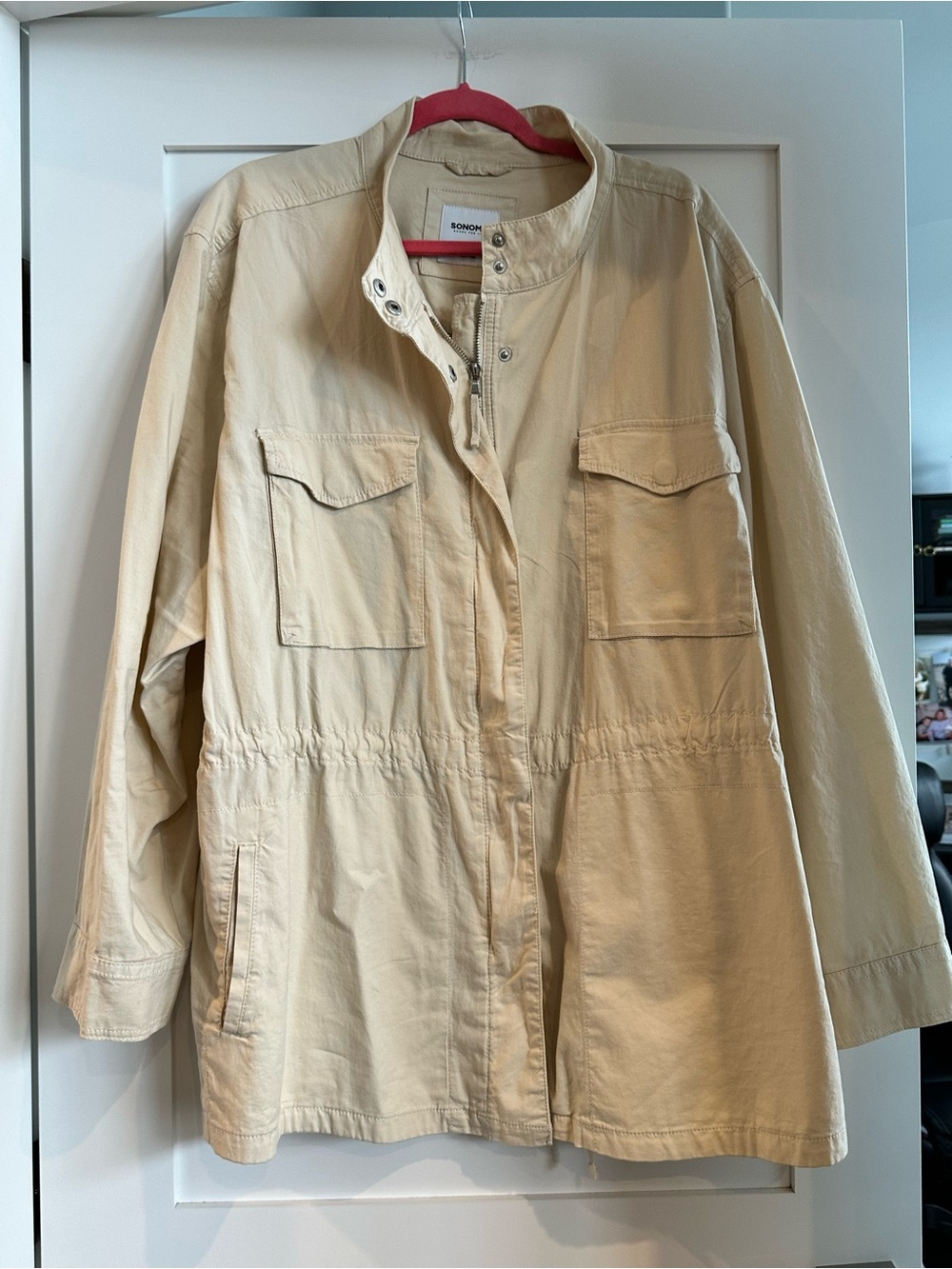 SONOMA Cotton Canvas Utility Jacket in Beige